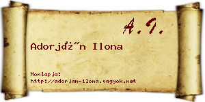 Adorján Ilona névjegykártya
