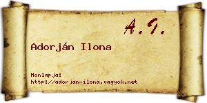 Adorján Ilona névjegykártya