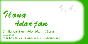 ilona adorjan business card